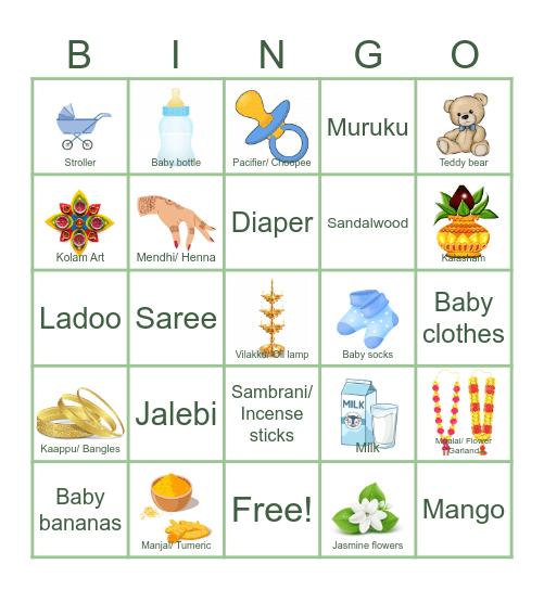 Arthy's Valakaapu BINGO! Bingo Card