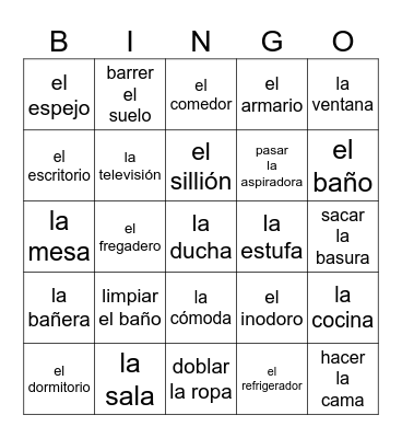 La casa Bingo Card