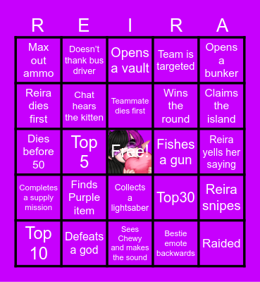 REIRA-Fortnite Bingo Card