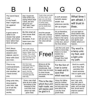 Bible Drill Bingo Card