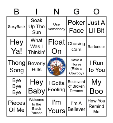Music from 2000s Bingo Card