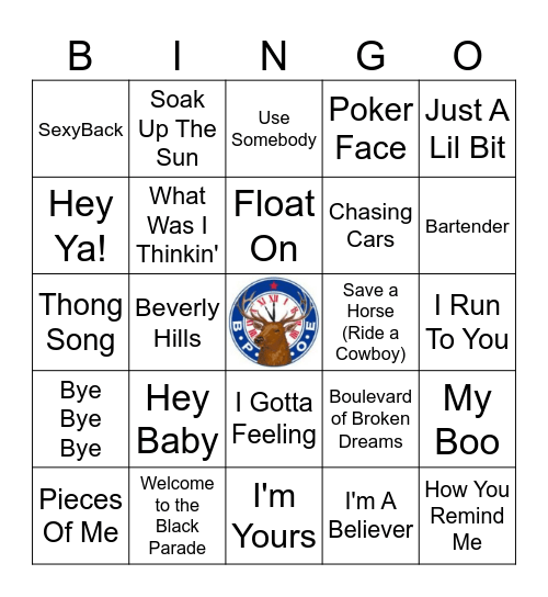 Music from 2000s Bingo Card