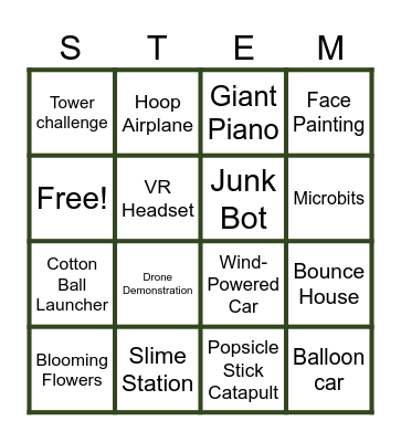 STEM Night Bingo Card
