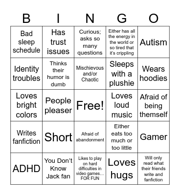 Lux kinnie bingo Card