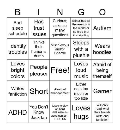 Lux kinnie bingo Card