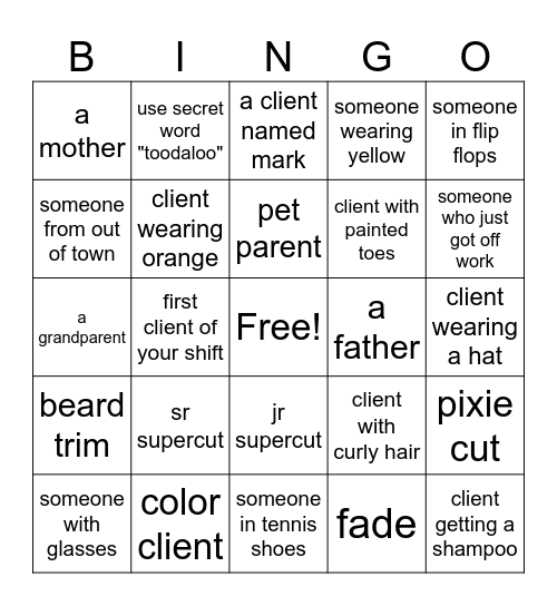 Combo Bingo Card