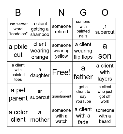 combo Bingo Card