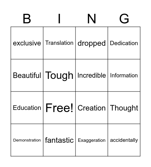 Jaxyn Bingo Card