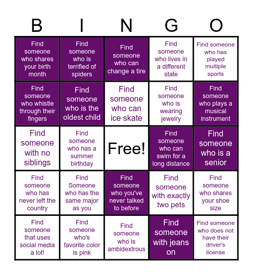 OL Bingo Card