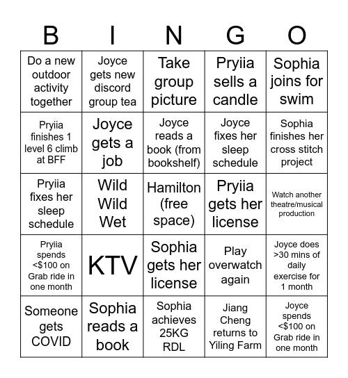 Group Bingo #2 Bingo Card
