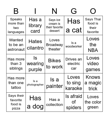 Find someone who.... Bingo Card