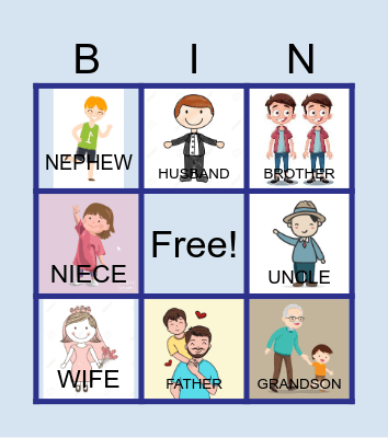 FAMILY MEMBERS Bingo Card