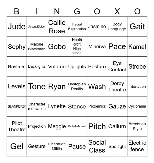 Component 3 - Revision Bingo Card