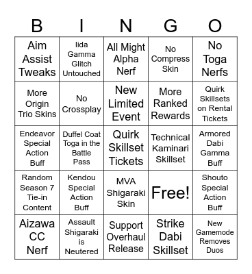 U Bingo Card