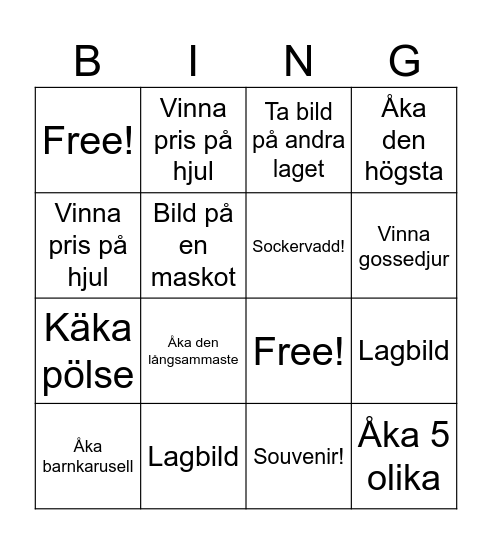 Tivoli Bingo Card