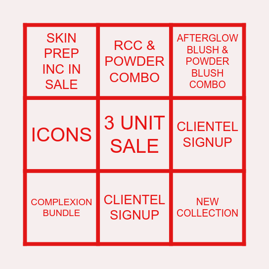 NARS BINGO Card