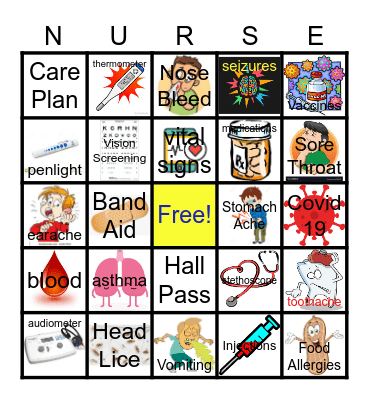 School Nurse Bingo Card