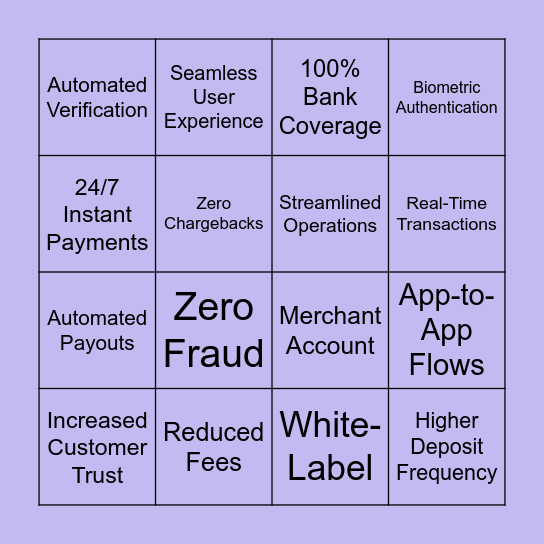 WHY TRUELAYER? Bingo Card