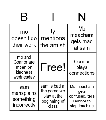 1st period theater production Bingo Card