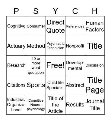 Careers & Writing Final Bingo Card