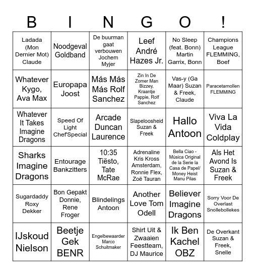 NEON FUIF BINGO Card