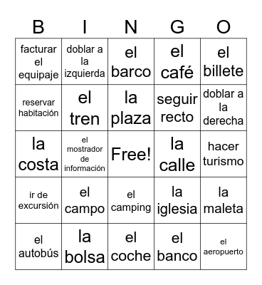 Unit 7 Vocabulary Bingo Card