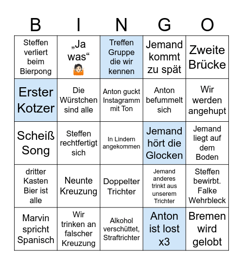 Vatertag Bingo 24 Bingo Card