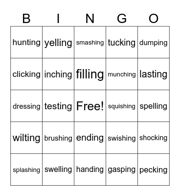 Phonics Lesson 2-22 Bingo Card