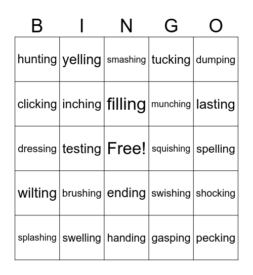 Phonics Lesson 2-22 Bingo Card