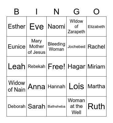 Bible Momma Bingo Card