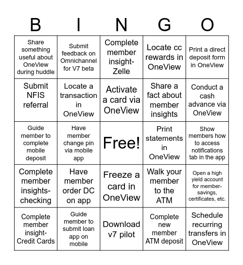 Digital Bingo Card