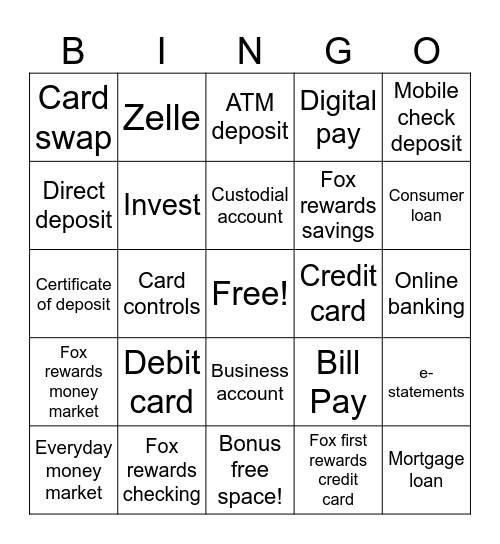 Foxy Bingo Card