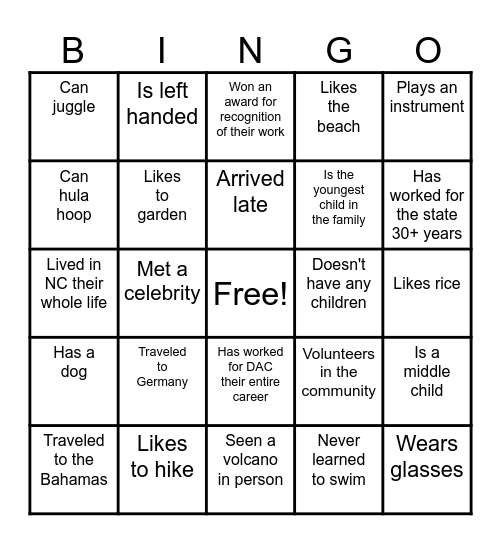 ALOHA DAC HR BINGO-SIDE 2 Bingo Card