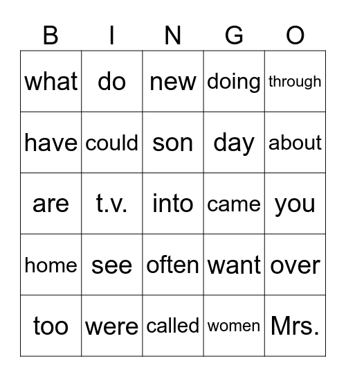 40 Bingo Card