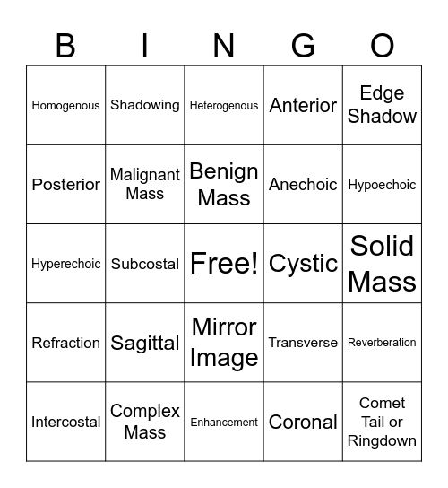 Intro. Lesson 2 Bingo Card