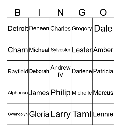 THE THIRD GENERATION Bingo Card