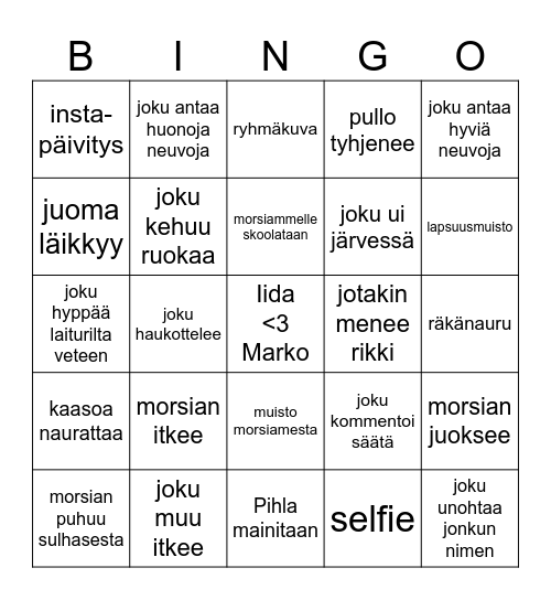 Polttaribingo Card