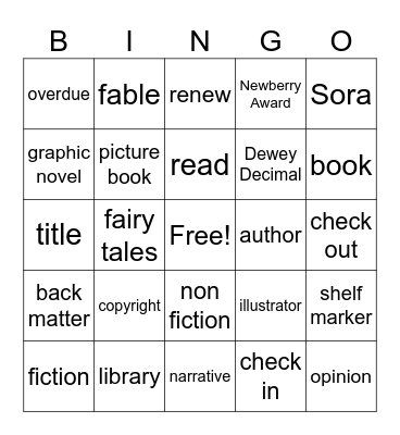 library bingo Card