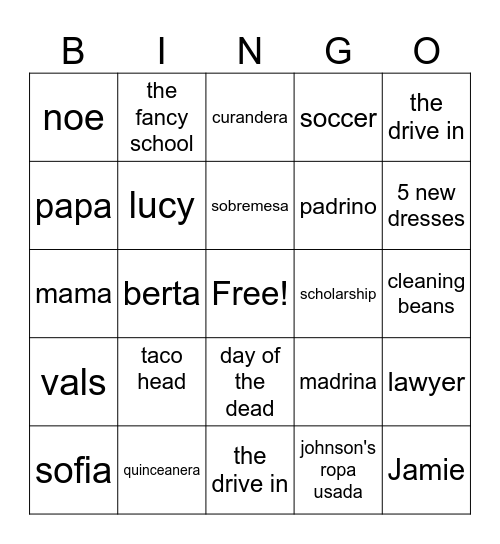 Tequila Worm Bingo Card