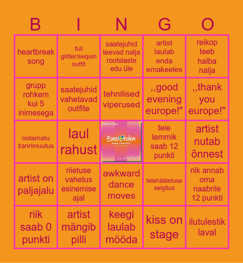 EUROBINGO 2024 Bingo Card