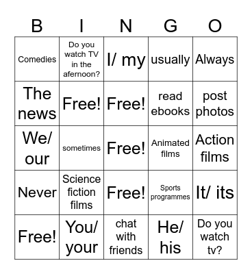 2nd basic A - unit 1 Bingo Card