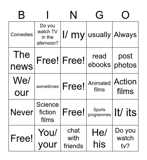 2nd basic A - unit 1 Bingo Card