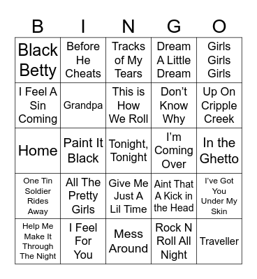 BDB Bingo 20 Bingo Card