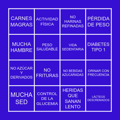 DIABINGO NOVO NORDISK Bingo Card