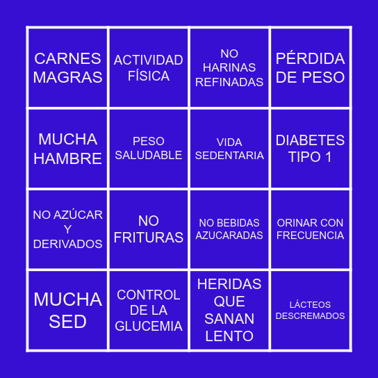 DIABINGO NOVO NORDISK Bingo Card