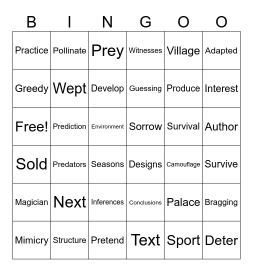 Bingo Card