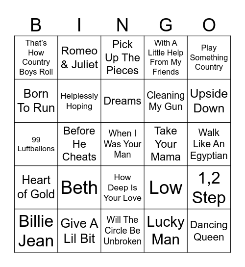 BDB Bingo 39 Bingo Card