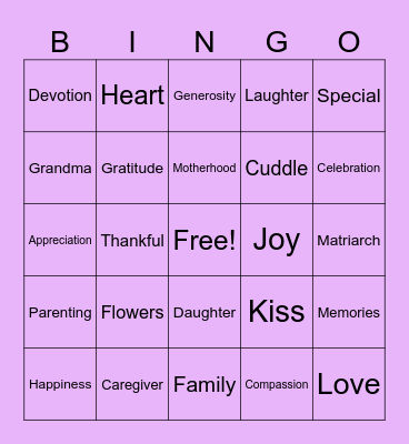 Mother's Day 👩‍👧‍👦🤰🏾🥳 Bingo Card