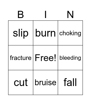 SAFETY FIRST! Bingo Card