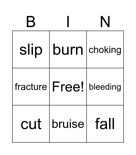 SAFETY FIRST! Bingo Card